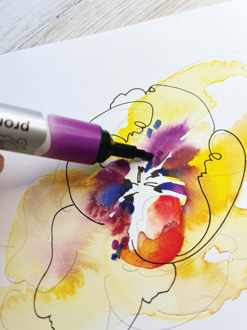 How to create a flower using the Winsor & Newton Mixed Media Watercolour set