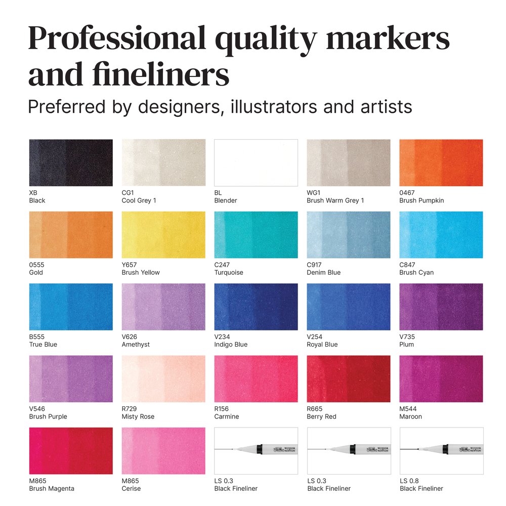 Winsor & Newton Promarker Set Mid Tones Winsor & Newton Promarker Set Mid Tones