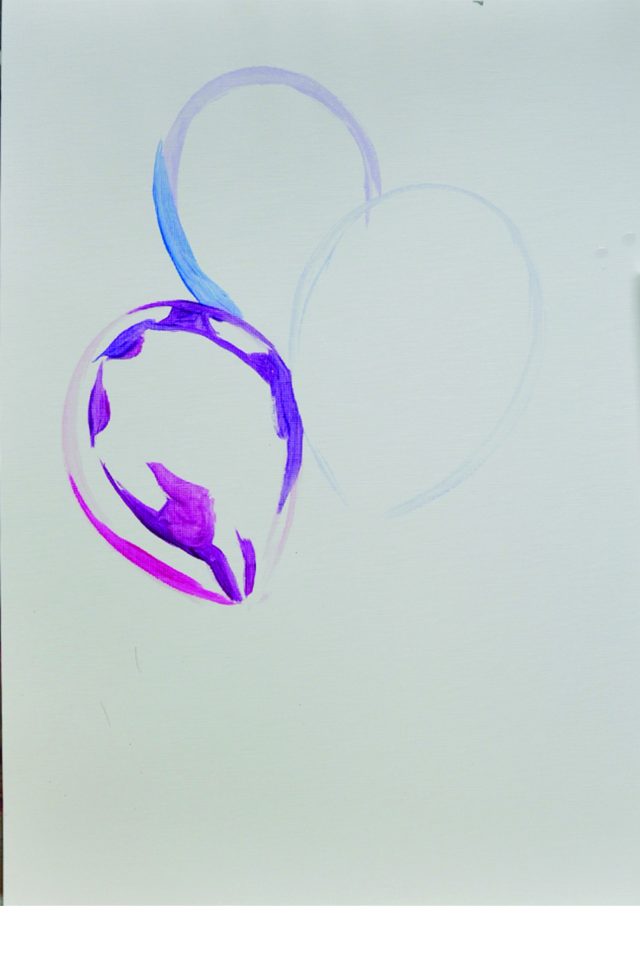 Adding white to colours to create opacity and depth of field