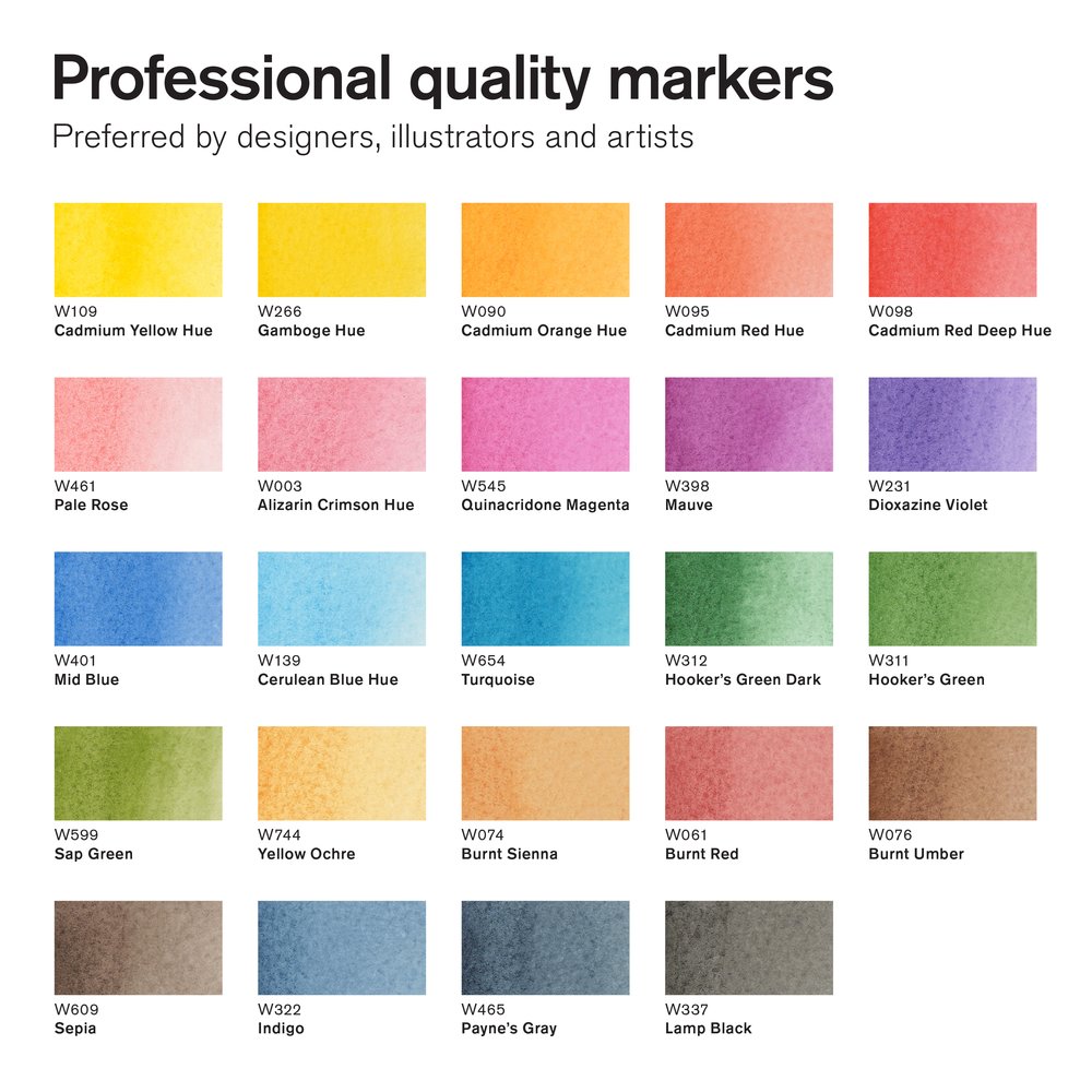 Promarker Watercolour 24 Basic Collection – Winsor & Newton NA