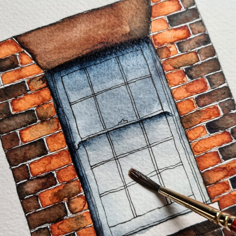 Simple Stone Window Drawing How to draw windows and brickwork – Winsor & Newton NA